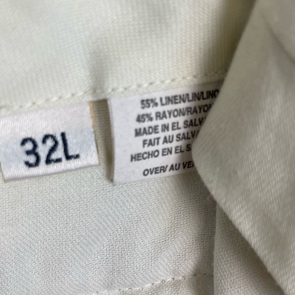 Claiborne Men's Tan Linen Blend Pants Size 32W 32L EUC - Picture 6 of 6